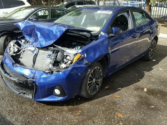 5YFBURHEXGP434542 - 2016 TOYOTA COROLLA L BLUE photo 2