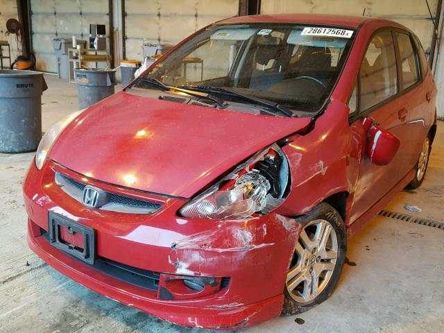 JHMGD386X7S017060 - 2007 HONDA FIT S წითელი ფოტო 2