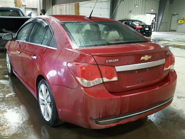 1G1PG5SB0D7217589 - 2013 CHEVROLET CRUZE LTZ RED photo 3