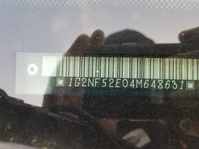 1G2NF52E04M648631 - 2004 PONTIAC GRAND AM S BLUE photo 10