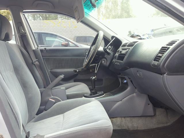 2HGES15535H535869 - 2005 HONDA CIVIC LX SILVER photo 5