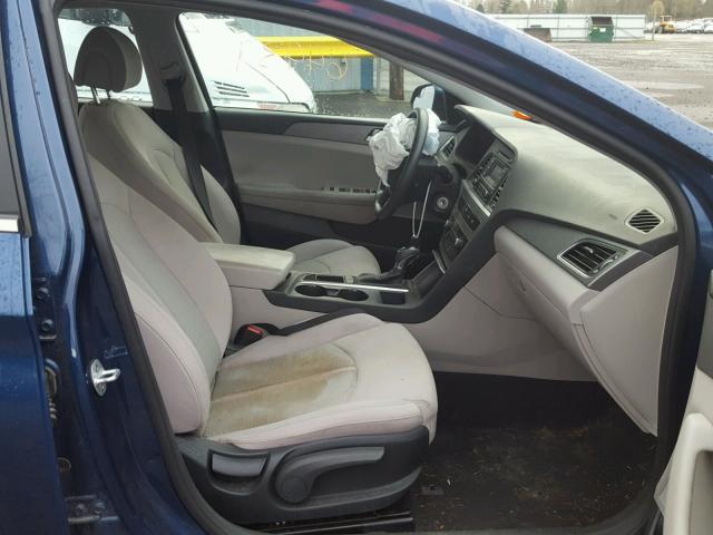 5NPE24AF2FH015671 - 2015 HYUNDAI SONATA SE BLUE photo 5