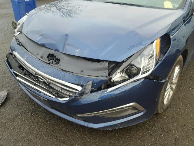 5NPE24AF2FH015671 - 2015 HYUNDAI SONATA SE BLUE photo 9