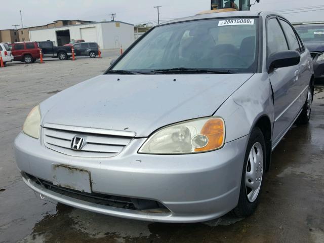 2HGES15662H605806 - 2002 HONDA CIVIC LX SILVER photo 2