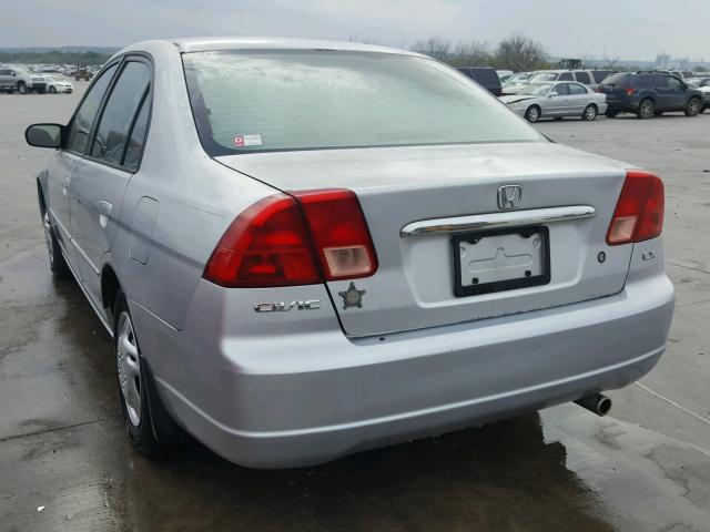 2HGES15662H605806 - 2002 HONDA CIVIC LX SILVER photo 3