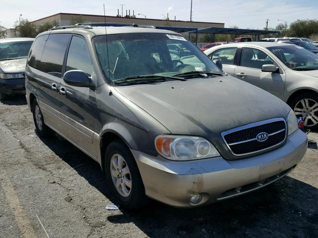 KNDUP131446572814 - 2004 KIA SEDONA EX TAN photo 1