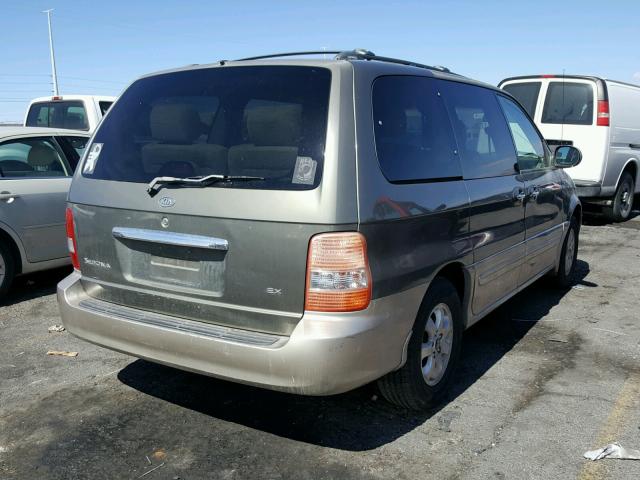 KNDUP131446572814 - 2004 KIA SEDONA EX TAN photo 4