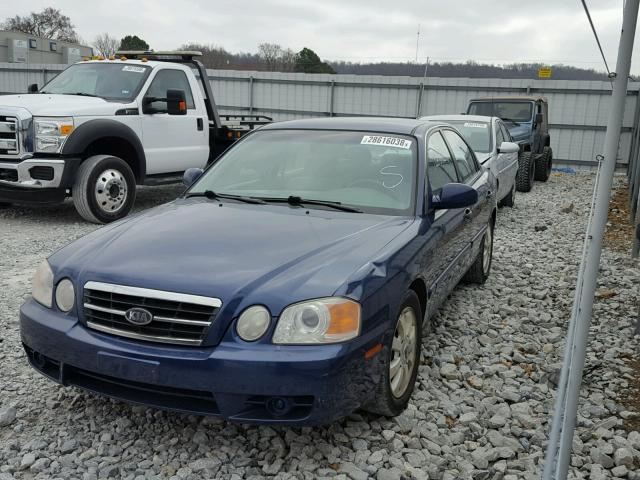 KNAGD128645342487 - 2004 KIA OPTIMA LX BLUE photo 2