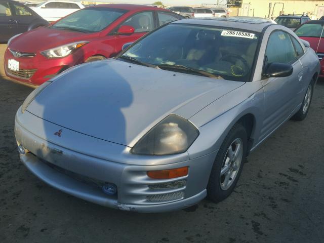 4A3AC34G9YE018335 - 2000 MITSUBISHI ECLIPSE RS SILVER photo 2