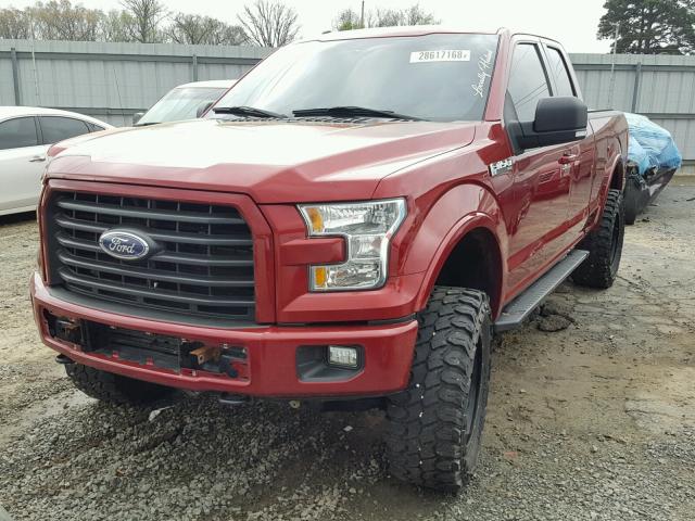 1FTEX1EP5FKE13381 - 2015 FORD F150 SUPER RED photo 2