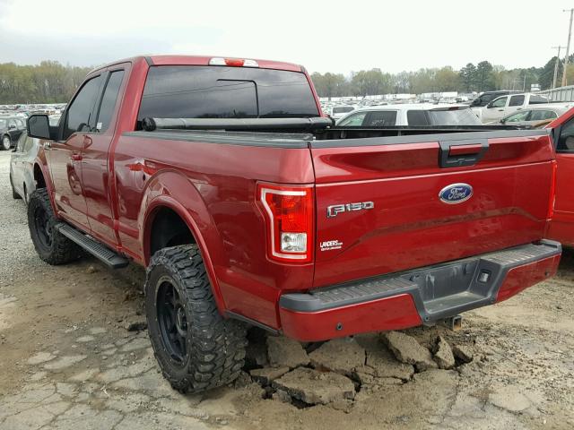 1FTEX1EP5FKE13381 - 2015 FORD F150 SUPER RED photo 3