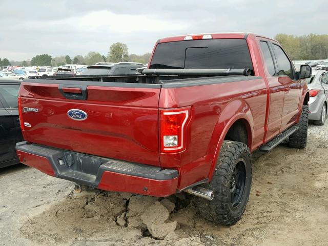 1FTEX1EP5FKE13381 - 2015 FORD F150 SUPER RED photo 4