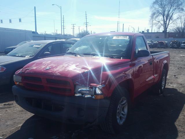 1D7FL16X03S157831 - 2003 DODGE DAKOTA SXT RED photo 2