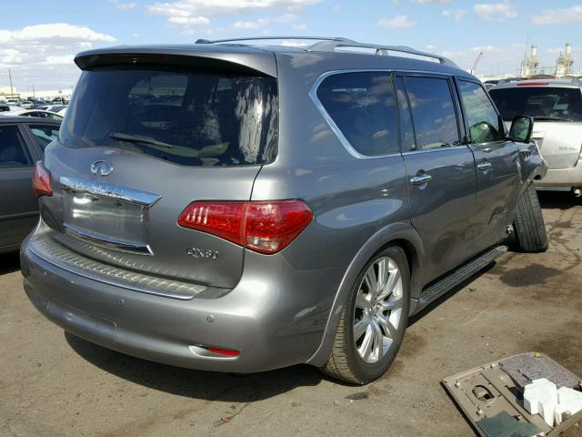 JN8AZ2NF6E9552080 - 2014 INFINITI QX80 GRAY photo 4