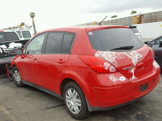 3N1BC13E97L367010 - 2007 NISSAN VERSA S RED photo 3