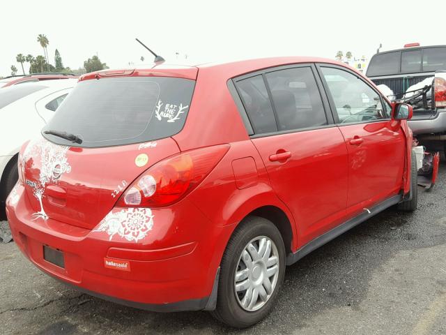 3N1BC13E97L367010 - 2007 NISSAN VERSA S RED photo 4