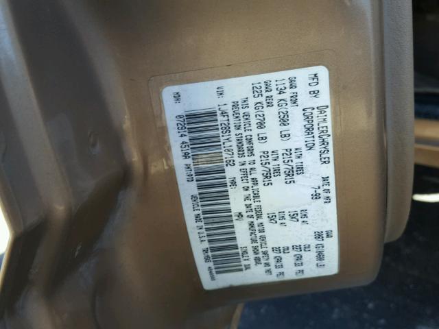 1J4FT28S1YL107162 - 2000 JEEP CHEROKEE S BROWN photo 10