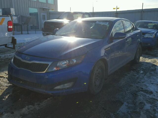 KNAGN4A76B5145663 - 2011 KIA OPTIMA EX BLUE photo 2