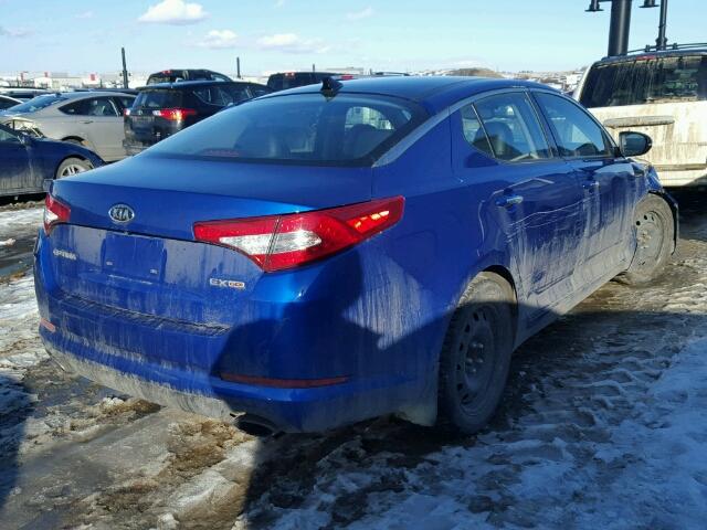 KNAGN4A76B5145663 - 2011 KIA OPTIMA EX BLUE photo 4