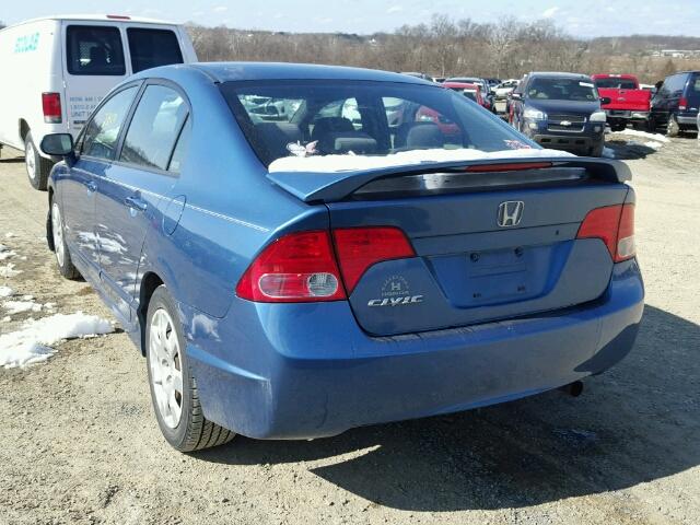 1HGFA16557L093611 - 2007 HONDA CIVIC LX BLUE photo 3