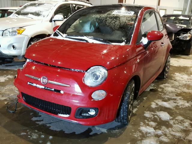 3C3CFFBR5DT665841 - 2013 FIAT 500 SPORT RED photo 2