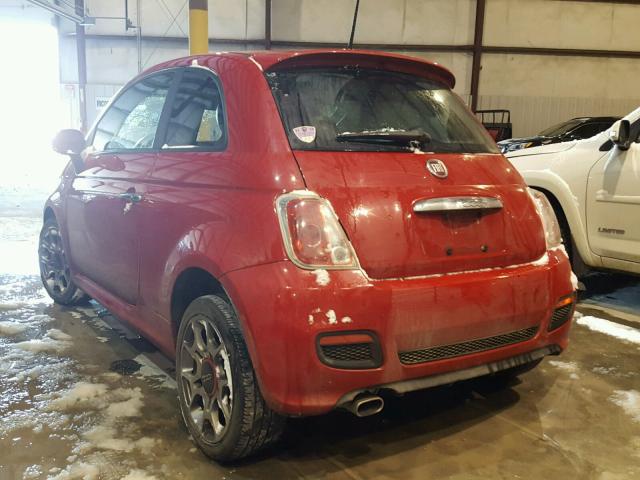 3C3CFFBR5DT665841 - 2013 FIAT 500 SPORT RED photo 3