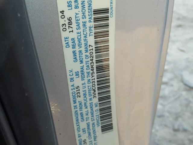 3VWCD31Y54M342017 - 2004 VOLKSWAGEN NEW BEETLE 蓝色 照片 10