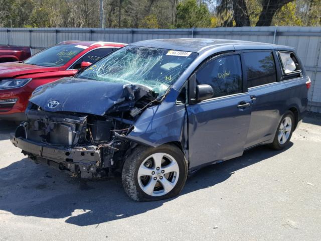 5TDZK3DCXFS565448 - 2015 TOYOTA SIENNA BAS BLUE photo 2