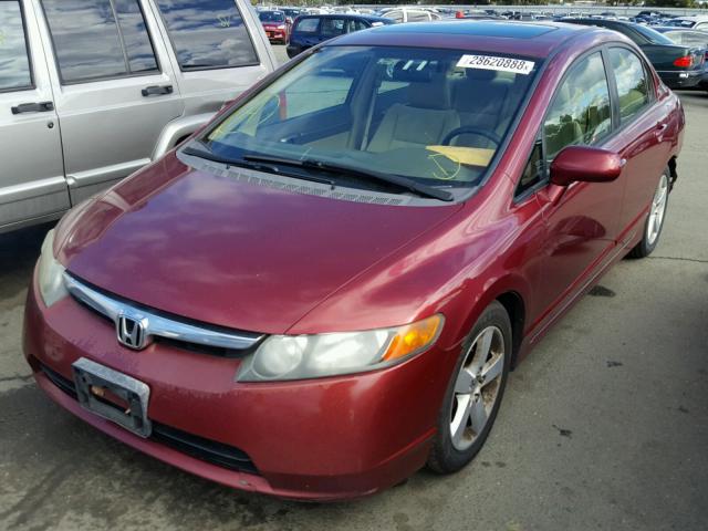 1HGFA16876L140081 - 2006 HONDA CIVIC EX წითელი ფოტო 2