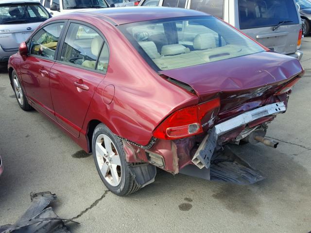 1HGFA16876L140081 - 2006 HONDA CIVIC EX წითელი ფოტო 3
