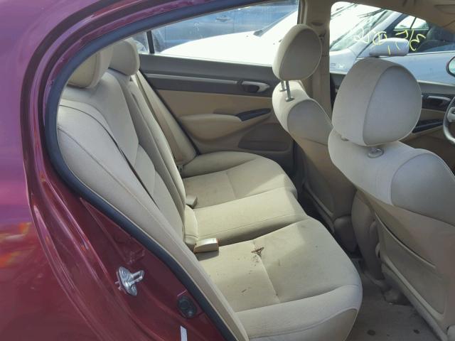 1HGFA16876L140081 - 2006 HONDA CIVIC EX წითელი ფოტო 6