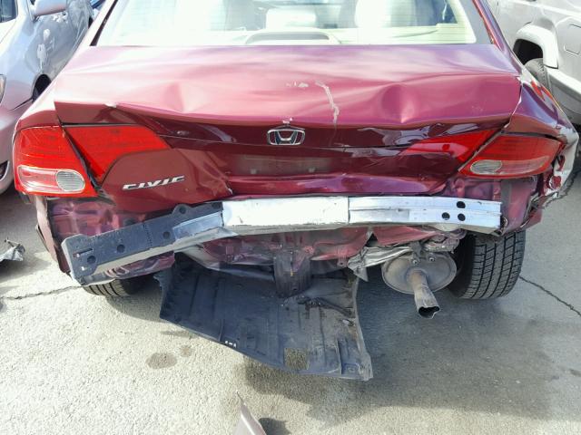 1HGFA16876L140081 - 2006 HONDA CIVIC EX წითელი ფოტო 9