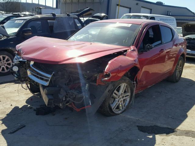 1C3CDZCB1CN157454 - 2012 DODGE AVENGER SX RED photo 2