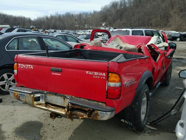 5TEHN72N72Z030993 - 2002 TOYOTA TACOMA DOU RED photo 4