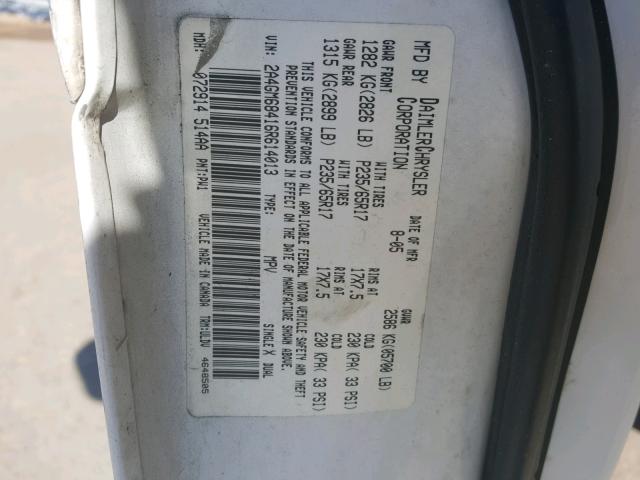 2A4GM68416R614013 - 2006 CHRYSLER PACIFICA T WHITE photo 10