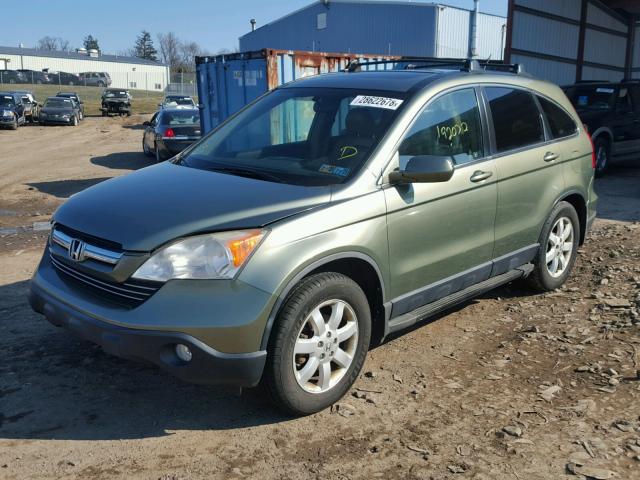 JHLRE48727C026385 - 2007 HONDA CR-V EXL GREEN photo 2