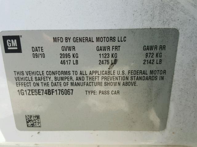 1G1ZE5E74BF176067 - 2011 CHEVROLET MALIBU LTZ 白色 照片 10