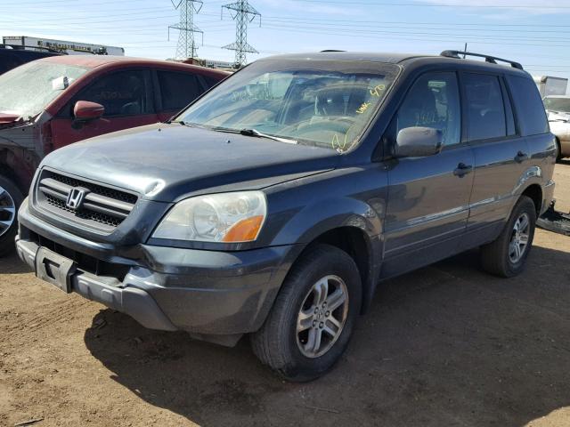 5FNYF18415B066841 - 2005 HONDA PILOT EX GRAY photo 2