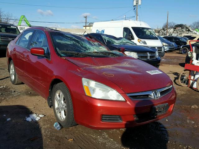 1HGCM56787A185858 - 2007 HONDA ACCORD EX BURGUNDY photo 1