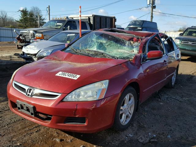 1HGCM56787A185858 - 2007 HONDA ACCORD EX BURGUNDY photo 2