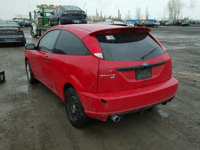 1FAFP31N47W284750 - 2007 FORD FOCUS ZX3 RED photo 3