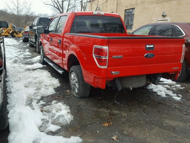 1FTFW1CF8DKF46859 - 2013 FORD F150 SUPER RED photo 3