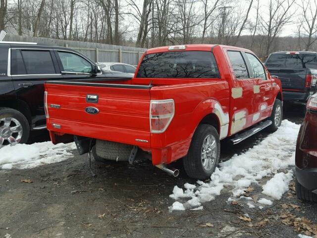 1FTFW1CF8DKF46859 - 2013 FORD F150 SUPER RED photo 4