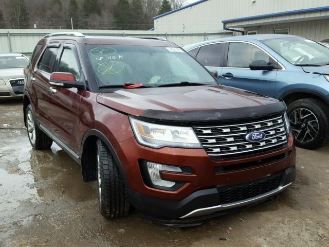 1FM5K8F89GGD00273 - 2016 FORD EXPLORER L MAROON photo 1