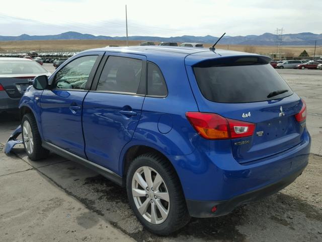 4A4AR3AU4FE040342 - 2015 MITSUBISHI OUTLANDER BLUE photo 3