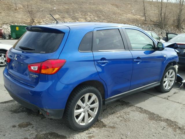 4A4AR3AU4FE040342 - 2015 MITSUBISHI OUTLANDER BLUE photo 4