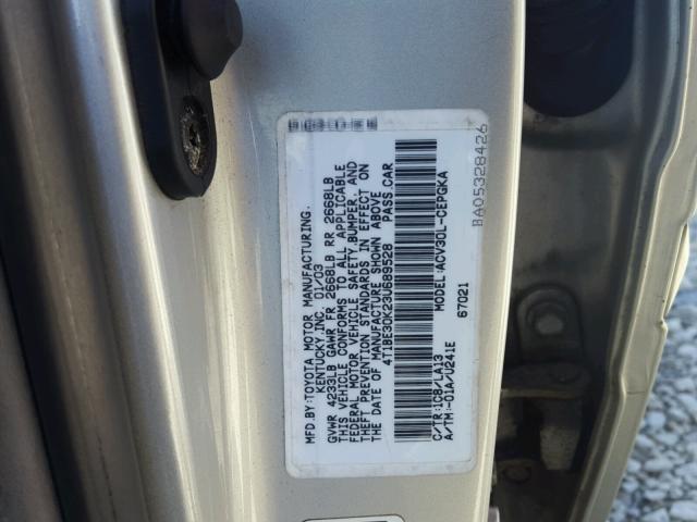4T1BE30K23U689528 - 2003 TOYOTA CAMRY LE SILVER photo 10