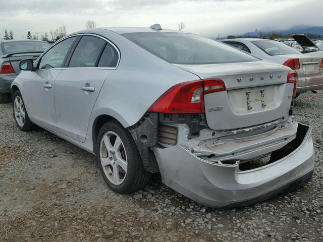 YV1622FS0C2050182 - 2012 VOLVO S60 T5 SILVER photo 3