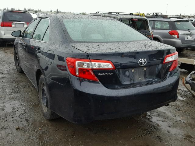 4T1BF1FK0DU652102 - 2013 TOYOTA CAMRY L BLACK photo 3