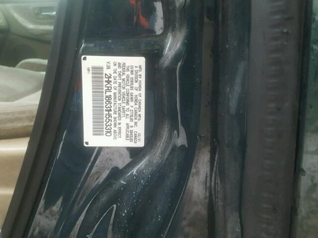 2HKRL18631H553310 - 2001 HONDA ODYSSEY EX BLACK photo 10